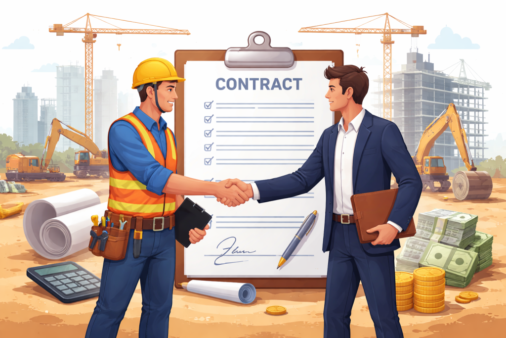نمونه قرارداد پیمانکار و کارفرما